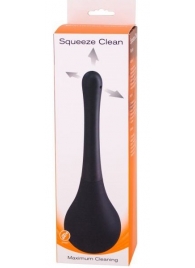 Черный анальный душ SQUEEZE CLEAN с закругленным наконечником - Seven Creations - купить с доставкой в Находке