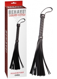 Черная многохвостая плеть Pleasure Whip - 46 см. - Chisa - купить с доставкой в Находке