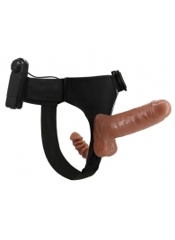 Страпон с вагинальной пробкой и вибрацией Ultra Passionate Harness - 16 см. - Baile - купить с доставкой в Находке