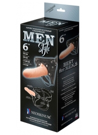 Телесный пустотелый харнесс MEN Style - 17,5 см. - LOVETOY (А-Полимер) - купить с доставкой в Находке