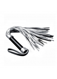 Серебристая плетка Struggle My Flogger с черной ручкой - 45 см. - Lovetoy - купить с доставкой в Находке
