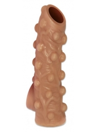 Телесная насадка с бугорками и открытой головкой Nude Sleeve L - 14 см. - KOKOS - в Находке купить с доставкой
