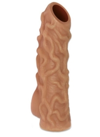 Телесная насадка с венками и открытой головкой Nude Sleeve M - 12 см. - KOKOS - в Находке купить с доставкой