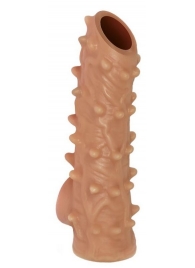 Телесная насадка с шипами и открытой головкой Nude Sleeve M - 12 см. - KOKOS - в Находке купить с доставкой