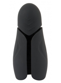 Черный силиконовый вибромастурбатор с нагревом Masturbator with 2 Functions - Orion - в Находке купить с доставкой