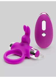 Лиловое виброкольцо с пультом ДУ Remote Control Cock Ring - Happy Rabbit - в Находке купить с доставкой