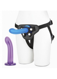 Страпон унисекс Beginners Strap-On с 2 насадками - 15 и 13 см. - Lux Fetish - купить с доставкой в Находке