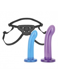 Страпон унисекс Beginners Strap-On с 2 насадками - 15 и 13 см. - Lux Fetish - купить с доставкой в Находке