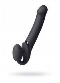 Черный безремневой вибрострапон Vibrating Bendable Strap-On L - Strap-on-me - купить с доставкой в Находке