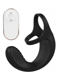 Черный анальный стимулятор с эрекционными кольцами Remote Couple Teaser - Dream Toys - в Находке купить с доставкой