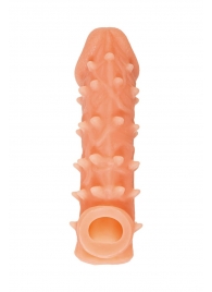 Телесная закрытая насадка с пупырышками Cock Sleeve Size M - 15,6 см. - KOKOS - в Находке купить с доставкой