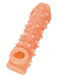 Телесная закрытая насадка с пупырышками Cock Sleeve Size L - 17,6 см. - KOKOS - в Находке купить с доставкой