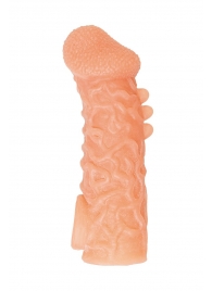 Телесная закрытая насадка с шершавой головкой Cock Sleeve Size M - 15,6 см. - KOKOS - в Находке купить с доставкой