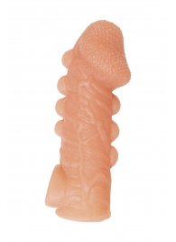 Телесная закрытая насадка с шишечками Cock Sleeve Size M - 15,6 см. - KOKOS - в Находке купить с доставкой