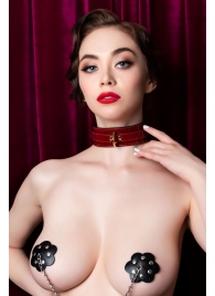 Красный ошейник из лакированного материала - ToyFa - купить с доставкой в Находке