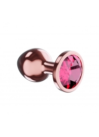 Пробка цвета розового золота с малиновым кристаллом Diamond Ruby Shine S - 7,2 см. - Lola Games - купить с доставкой в Находке