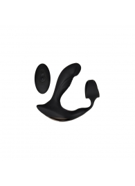 Черный вибромассажер простаты с эрекционным кольцом Strapped   Tapped - Zero Tolerance - в Находке купить с доставкой