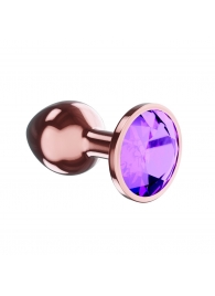 Пробка цвета розового золота с фиолетовым кристаллом Diamond Amethyst Shine L - 8,3 см. - Lola Games - купить с доставкой в Находке