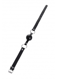 Черный кляп-шар на кожаных ремешках Anonymo - ToyFa - купить с доставкой в Находке