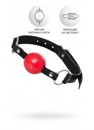 Красный кляп-шар на черных ремешках Anonymo - ToyFa - купить с доставкой в Находке