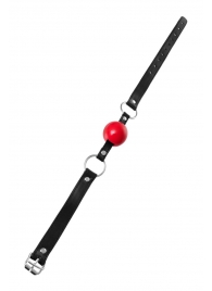 Красный кляп-шар на черных ремешках Anonymo - ToyFa - купить с доставкой в Находке