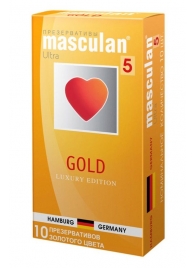 Презервативы Masculan Ultra Gold с золотым напылением и ароматом ванили - 10 шт. - Masculan - купить с доставкой в Находке