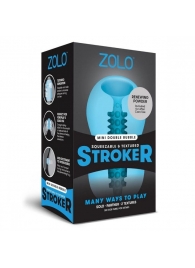 Голубой двусторонний мастурбатор MINI DOUBLE BUBBLE - Zolo - в Находке купить с доставкой