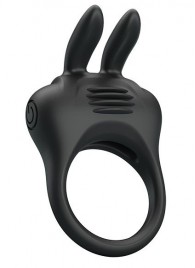 Черное эрекционное кольцо с вибрацией Davion - Baile - в Находке купить с доставкой