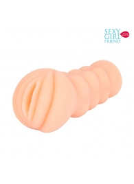 Телесный мастурбатор-вагина с комплектом эрекционных колец - Bior toys - в Находке купить с доставкой