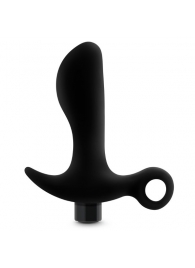 Черный анальный вибратор Silicone Vibrating Prostate Massager 01 - 10,8 см. - Blush Novelties - в Находке купить с доставкой