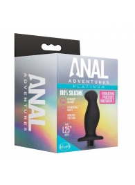Черный анальный вибромассажёр Silicone Vibrating Prostate Massager 02 - 10,8 см. - Blush Novelties - в Находке купить с доставкой
