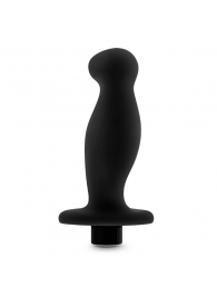 Черный анальный вибромассажёр Silicone Vibrating Prostate Massager 02 - 10,8 см. - Blush Novelties - в Находке купить с доставкой