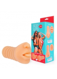 Телесный мастурбатор-ротик с высунутым язычком - Bior toys - в Находке купить с доставкой