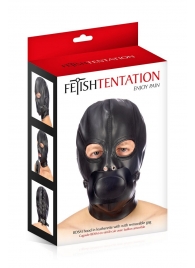 Маска-шлем с прорезями для глаз и регулируемым кляпом - Fetish Tentation - купить с доставкой в Находке