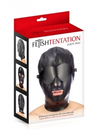 Маска-шлем с отверстием для рта и съемными шорами - Fetish Tentation - купить с доставкой в Находке