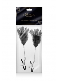 Зажимы для сосков с черными перьями Sweet Caress Feather Nipple Clumps - Sweet Caress - купить с доставкой в Находке