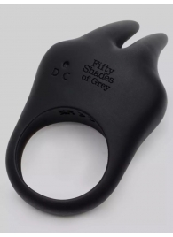 Черное эрекционное виброкольцо Sensation Rechargeable Vibrating Rabbit Love Ring - Fifty Shades of Grey - в Находке купить с доставкой
