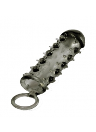 Дымчатая стимулирующая насадка с закрытой головкой SAMURAI PENIS SLEEVE BLACK - 14,5 см. - NMC - в Находке купить с доставкой