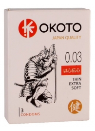 Тонкие презервативы OKOTO Thin Extra Soft - 3 шт. - Sitabella - купить с доставкой в Находке