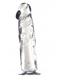 Прозрачный фаллоимитатор с фигурками на поверхности - 21,6 см. - Dream Toys