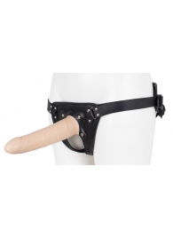 Пустотелый страпон Harness CLASSIC с бандажом - 19,5 см. - LOVETOY (А-Полимер) - купить с доставкой в Находке