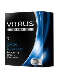 Презервативы VITALIS PREMIUM delay   cooling с охлаждающим эффектом - 3 шт. - Vitalis - купить с доставкой в Находке