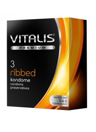 Ребристые презервативы VITALIS PREMIUM ribbed - 3 шт. - Vitalis - купить с доставкой в Находке