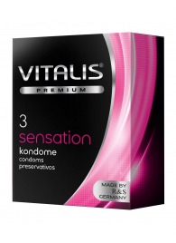 Презервативы с пупырышками и кольцами VITALIS PREMIUM sensation - 3 шт. - Vitalis - купить с доставкой в Находке
