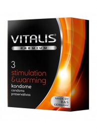 Презервативы VITALIS PREMIUM stimulation   warming с согревающим эффектом - 3 шт. - Vitalis - купить с доставкой в Находке