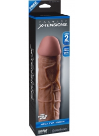Коричневая насадка Mega 2  Extension - 20,3 см. - Pipedream - в Находке купить с доставкой