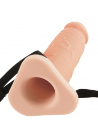 Телесный реалистичный фаллоимитатор с полостью Silicone Hollow Extension - 20 см. - Pipedream - купить с доставкой в Находке