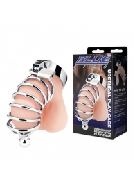 Серебристая клетка для члена Urethral Play Cage - BlueLine - купить с доставкой в Находке