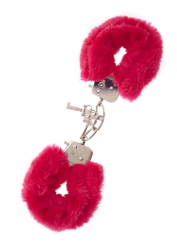Металлические наручники с красной меховой опушкой METAL HANDCUFF WITH PLUSH RED - Dream Toys - купить с доставкой в Находке