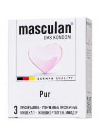 Супертонкие презервативы Masculan Pur - 3 шт. - Masculan - купить с доставкой в Находке